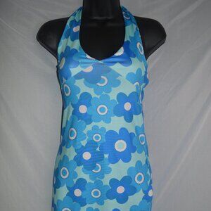 Retro disco 70s theme blue and white dress size small costume party yesthrive ye